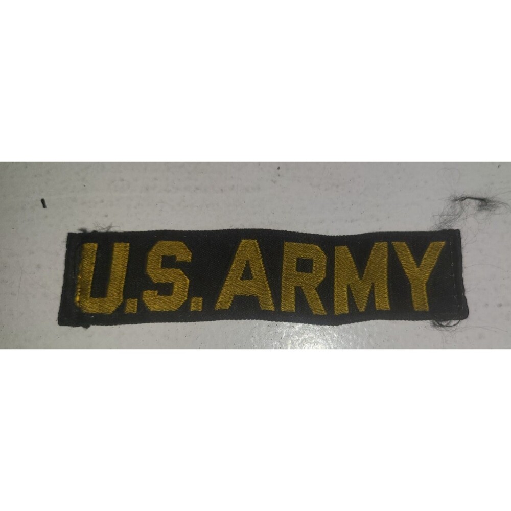 US Army Tape Patch Gold On Black Vintage